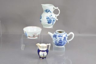 An interesting group with Early Worcester and New Hall porcelain pieces,