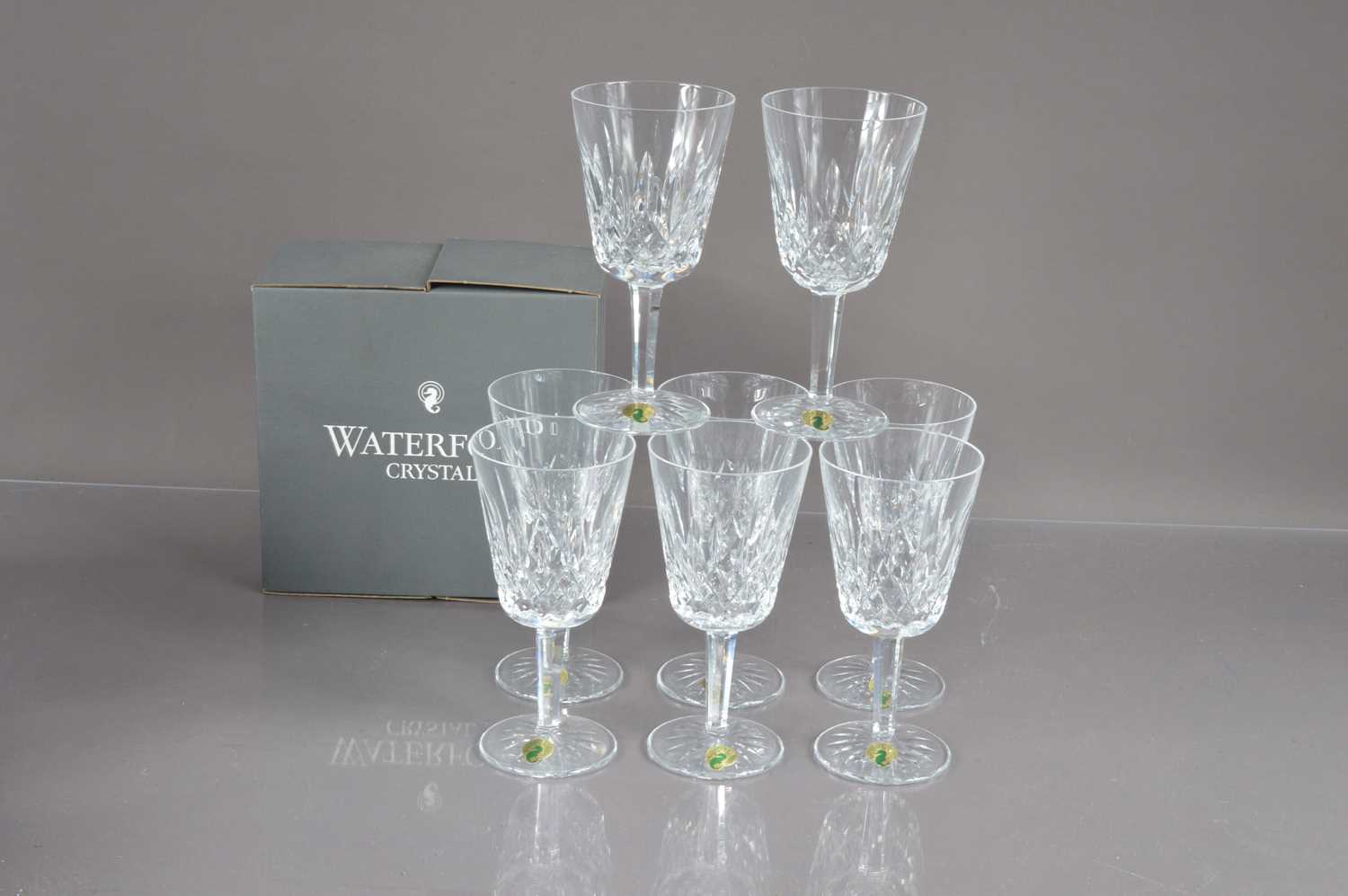 A set of eight modern Waterford 'Lismore' pattern cut crystal goblets, - Image 3 of 3