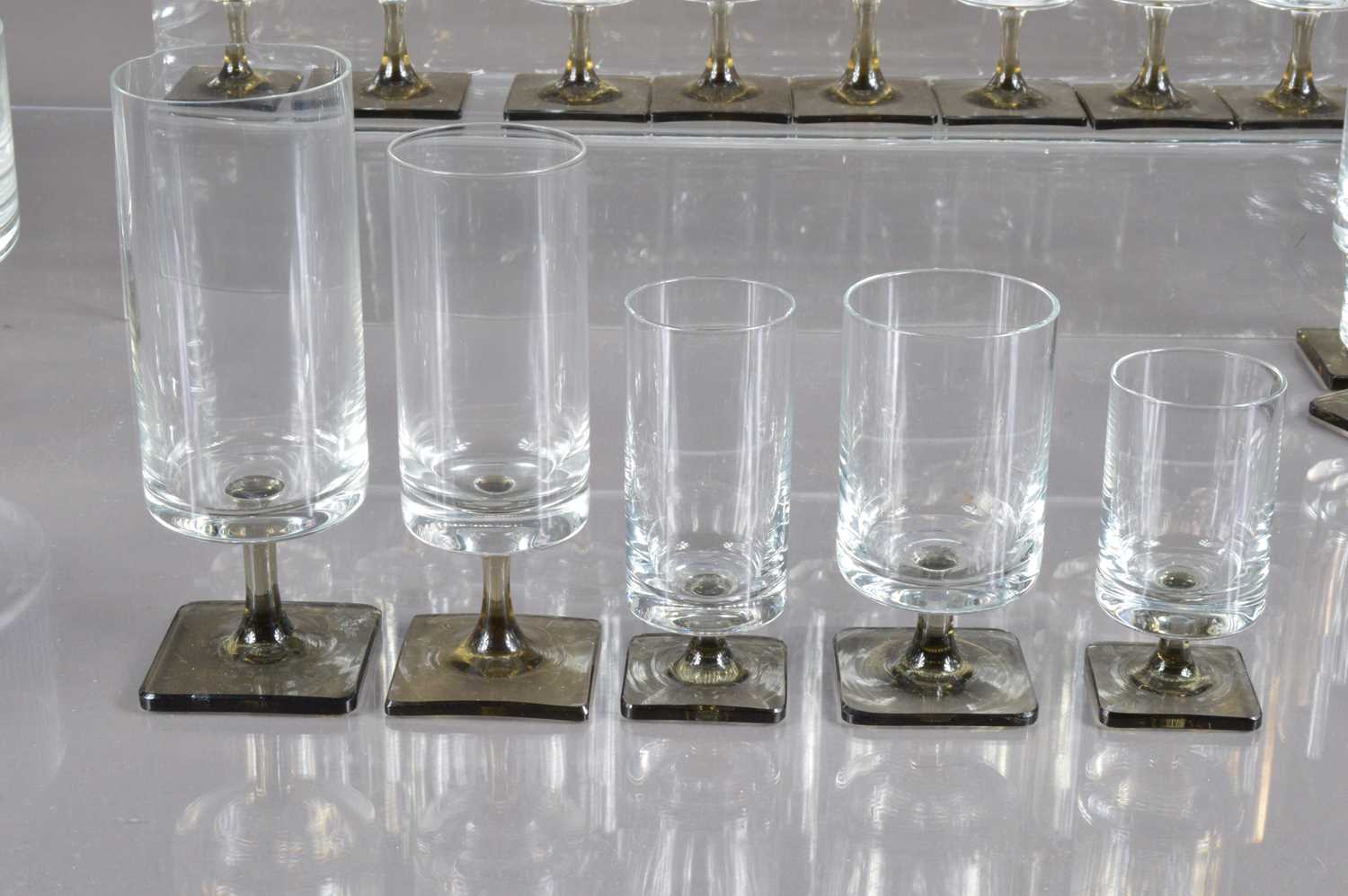 A suite of mid-century modern Rosenthal 'Linear Smoke' stemware glasses, - Image 4 of 7
