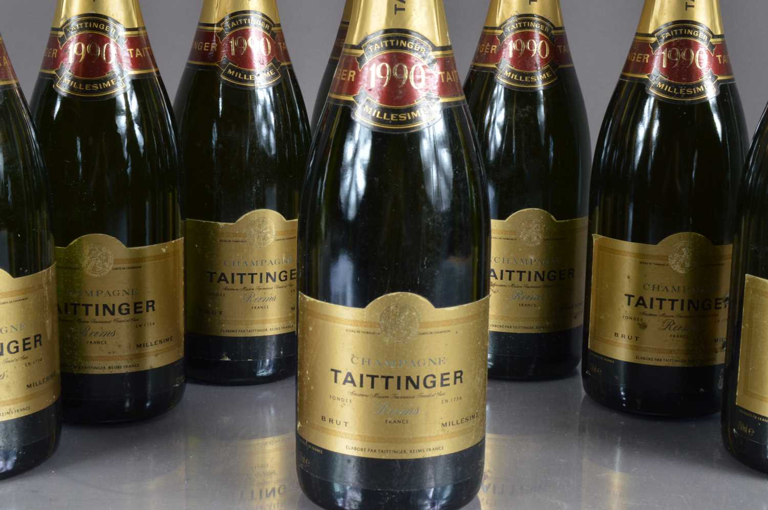 Eight Bottles of Taittinger '1990 Millesime' Champagne, - Image 2 of 2