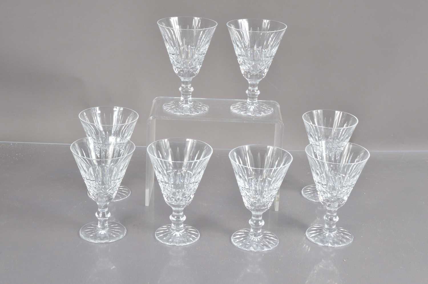 Eight Waterford crystal 'Tramore' wine or water goblets,