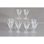 Eight Waterford crystal 'Tramore' wine or water goblets,