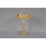 An exceptional Venetian gilt and enamel quatrefoil glass champagne coupe by Salviati,