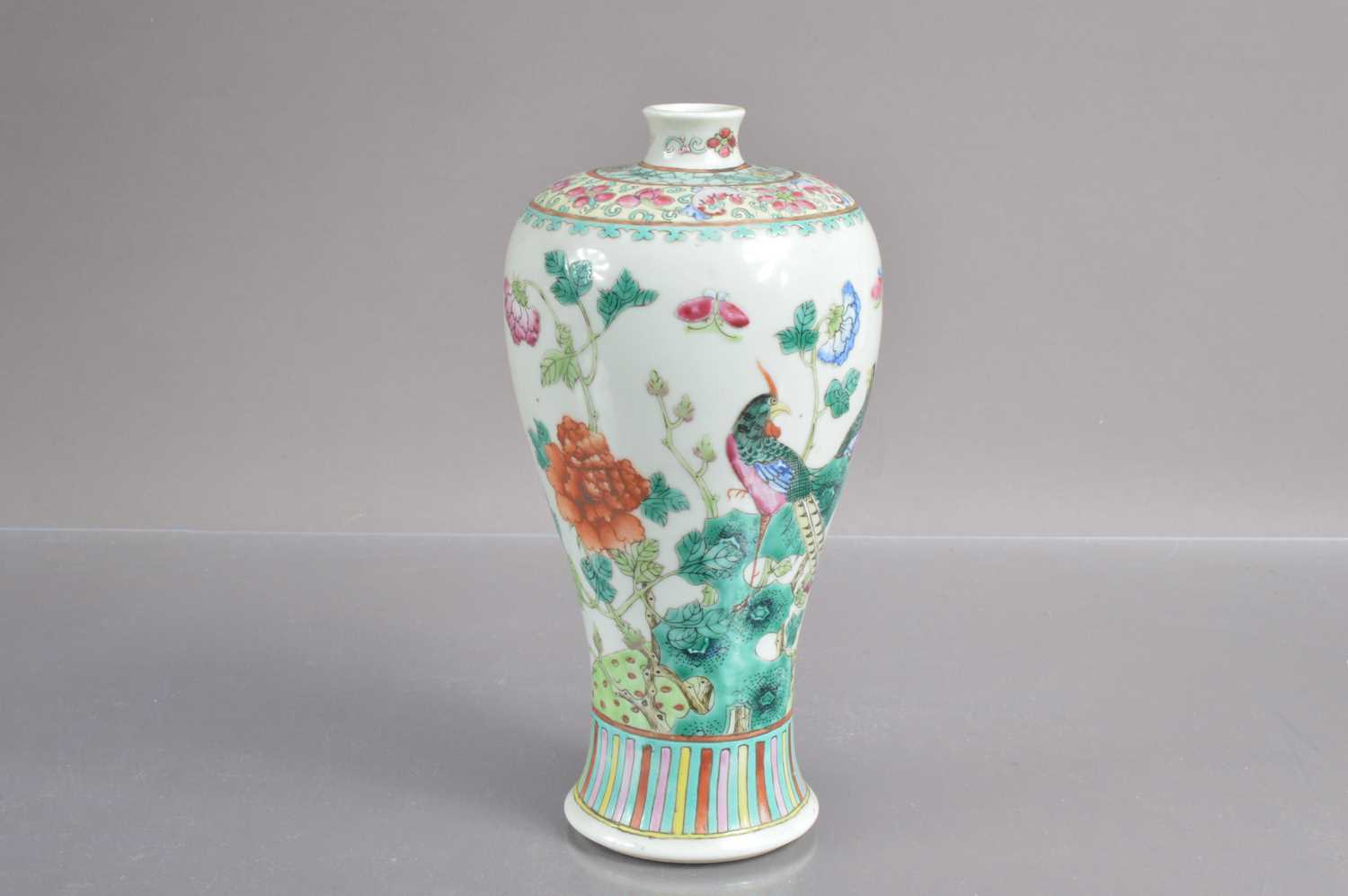 An 18th or 19th Century Chinese Qing dynastly famille rose meiping shape vase,