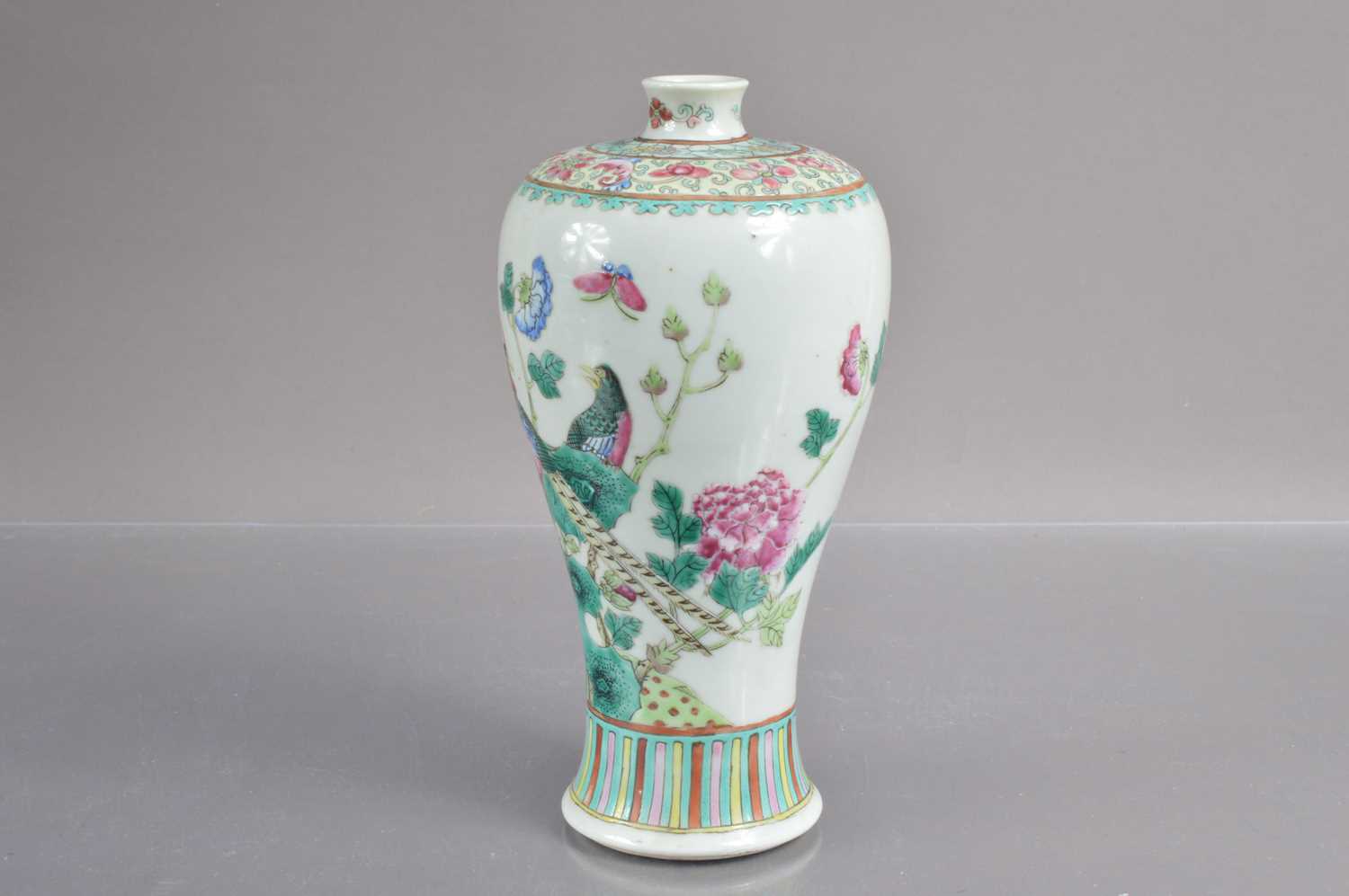 An 18th or 19th Century Chinese Qing dynastly famille rose meiping shape vase, - Image 3 of 12