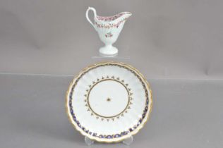 An 18th Century helmet-shaped porcelain cream jug by Keeling ('Factory X'),