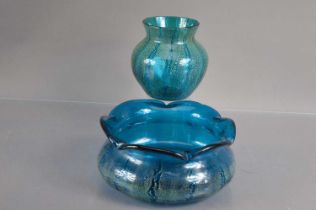 Two items of Art Nouveau style glass possibly WMF Myra Kristall,
