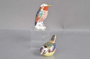 Two Royal Crown Derby porcelain birds,