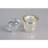 Two crystal glass desk accessories,