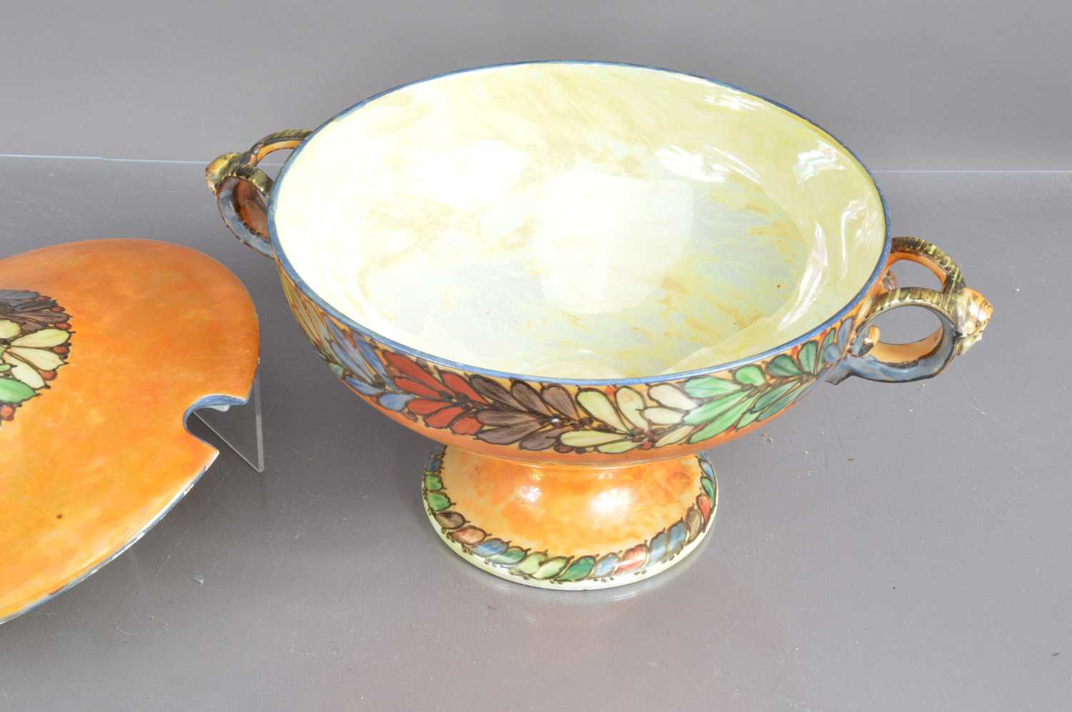 A large Art Deco style lustre-glaze tureen bowl and cover - Image 3 of 4