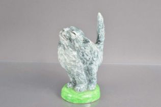 An unusual Clarice Cliff model of a grey cat or kitten