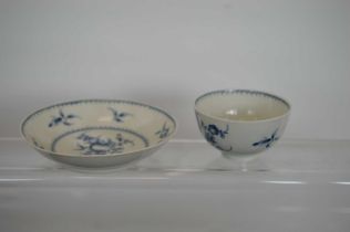 An 18th Century early English porcelain teabowl and saucer circa 1770s,