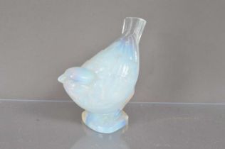 A French opalescent art glass model of a sparrow,