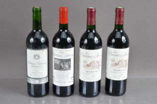 Four bottles of Bordeaux,