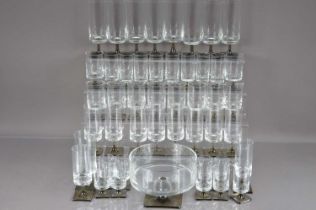 A suite of mid-century modern Rosenthal 'Linear Smoke' stemware glasses,