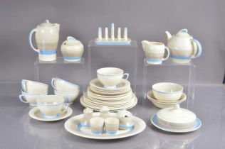 A Susie Cooper Art Deco pottery breakfast set in "Wedding Ring" pattern circa 1921,