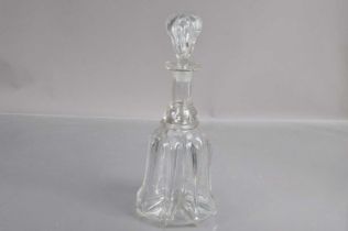 A good 19th Century size hand-blown 'Newcastle' shape decanter,