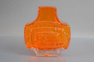 A Whitefriars 'TV Vase' in the Tangarine Orange colourway,
