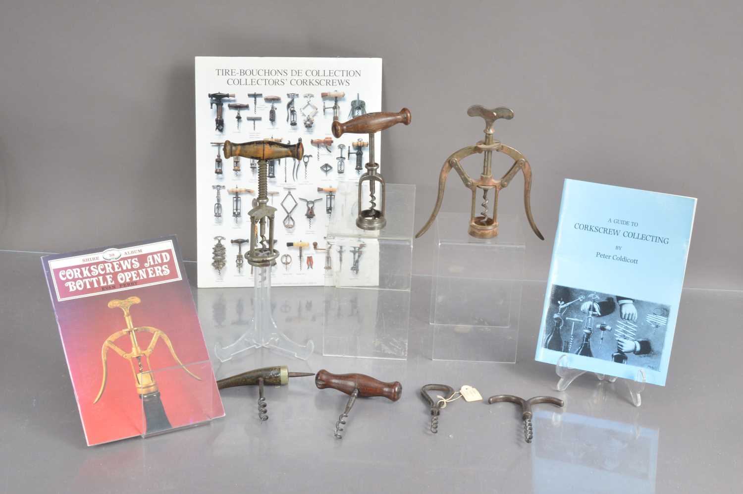 A group of collectible 19th Century corkscrews and accompanying literature,