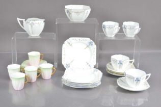 A Wilman "Foley China" coffee set and a Shelley Art Deco style teaset,