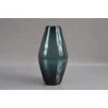 A Whitefriars conical vase in 'Midnight Blue' soda glass designed by Geoffrey Baxter (1922-1995),