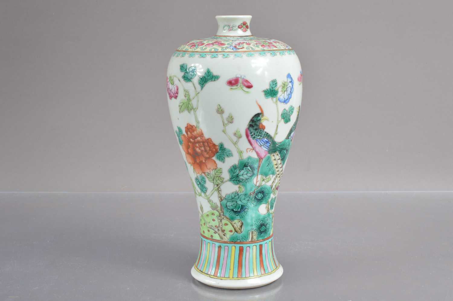 An 18th or 19th Century Chinese Qing dynastly famille rose meiping shape vase, - Image 2 of 12
