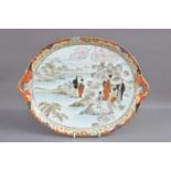 An early 20th Century Japanese Satsuma porcelain tray,