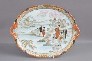 An early 20th Century Japanese Satsuma porcelain tray,