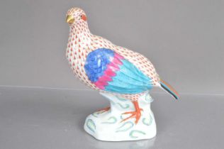 A Herend porcelain 'Partridge' or 'Hen Pheasant',