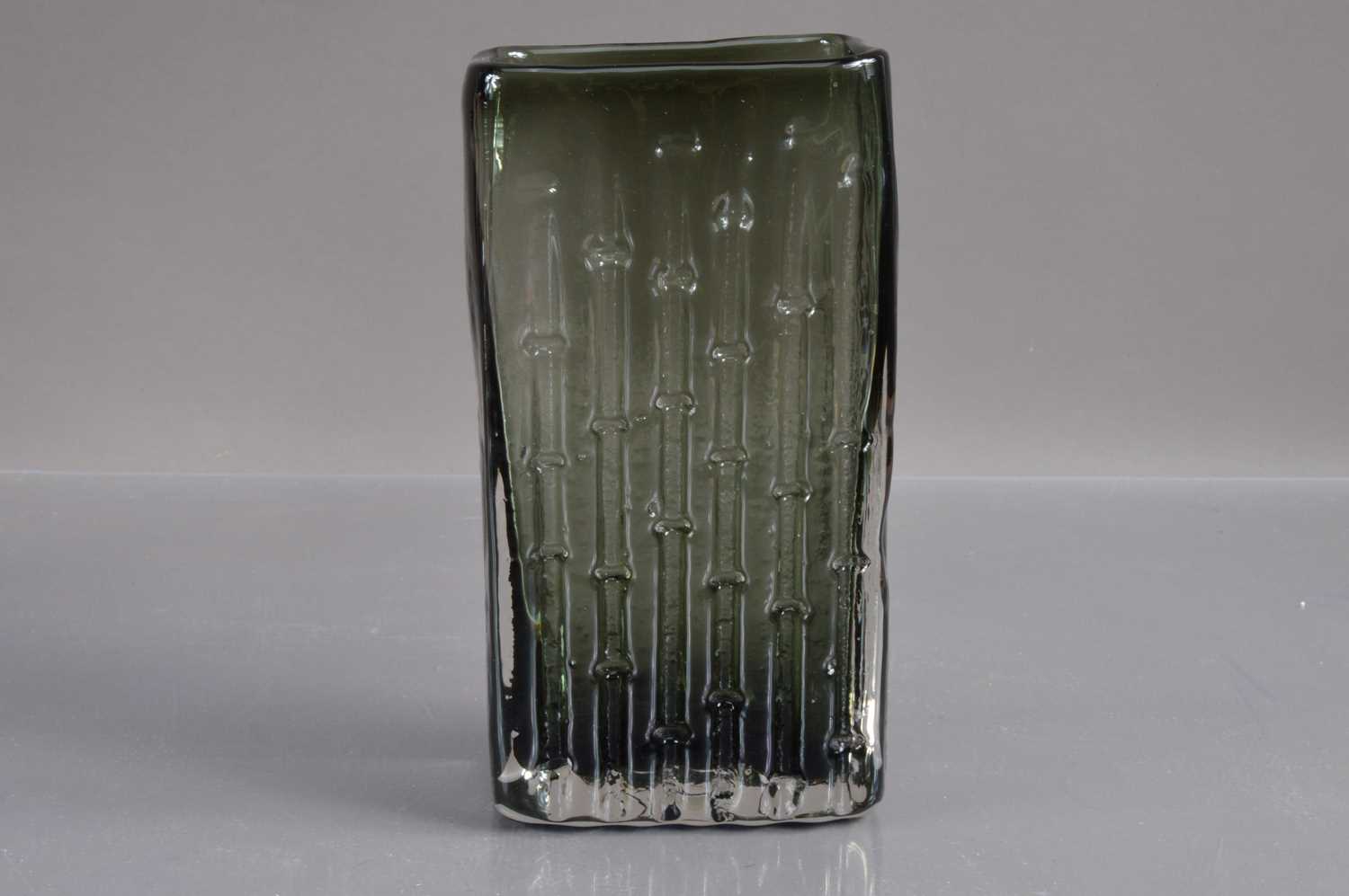 A Whitefriars bamboo vase in 'Willow' colourway designed by Geoffrey Baxter (1922-1995),