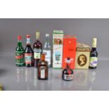 Ten bottles of various spirits and liqueurs,