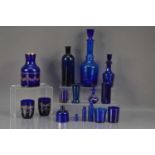 A quantity of "Bristol Blue" glass items,