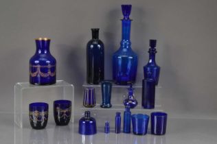 A quantity of "Bristol Blue" glass items,