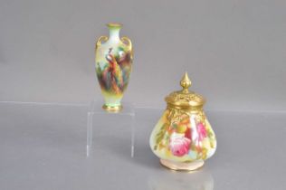 Two Royal Worcester 1920s porcelain items,