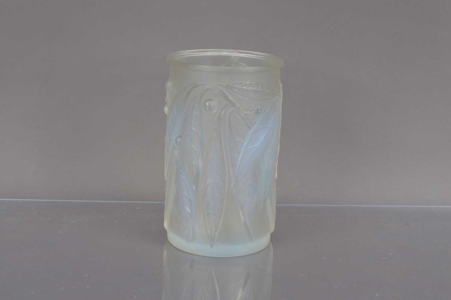An Art Deco period Lalique Glass Laurier pattern vase,