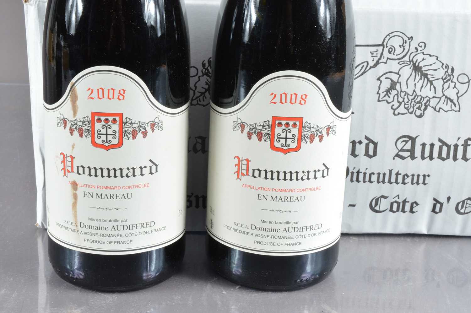 Six bottles of Pommard 'En Mareau' 2008, - Image 2 of 2