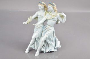 An Art Deco style Rosenthal porcelain figure group "Gleichklang" ("Harmony" (Dancing Girls)),