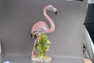 A very large mid-20th Century pottery model of a flamingo,