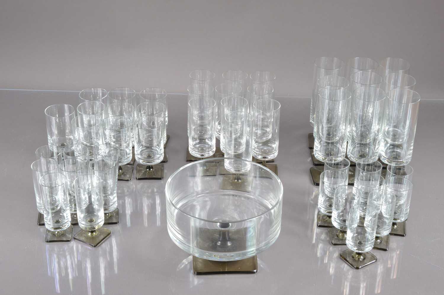 A suite of mid-century modern Rosenthal 'Linear Smoke' stemware glasses, - Image 2 of 7