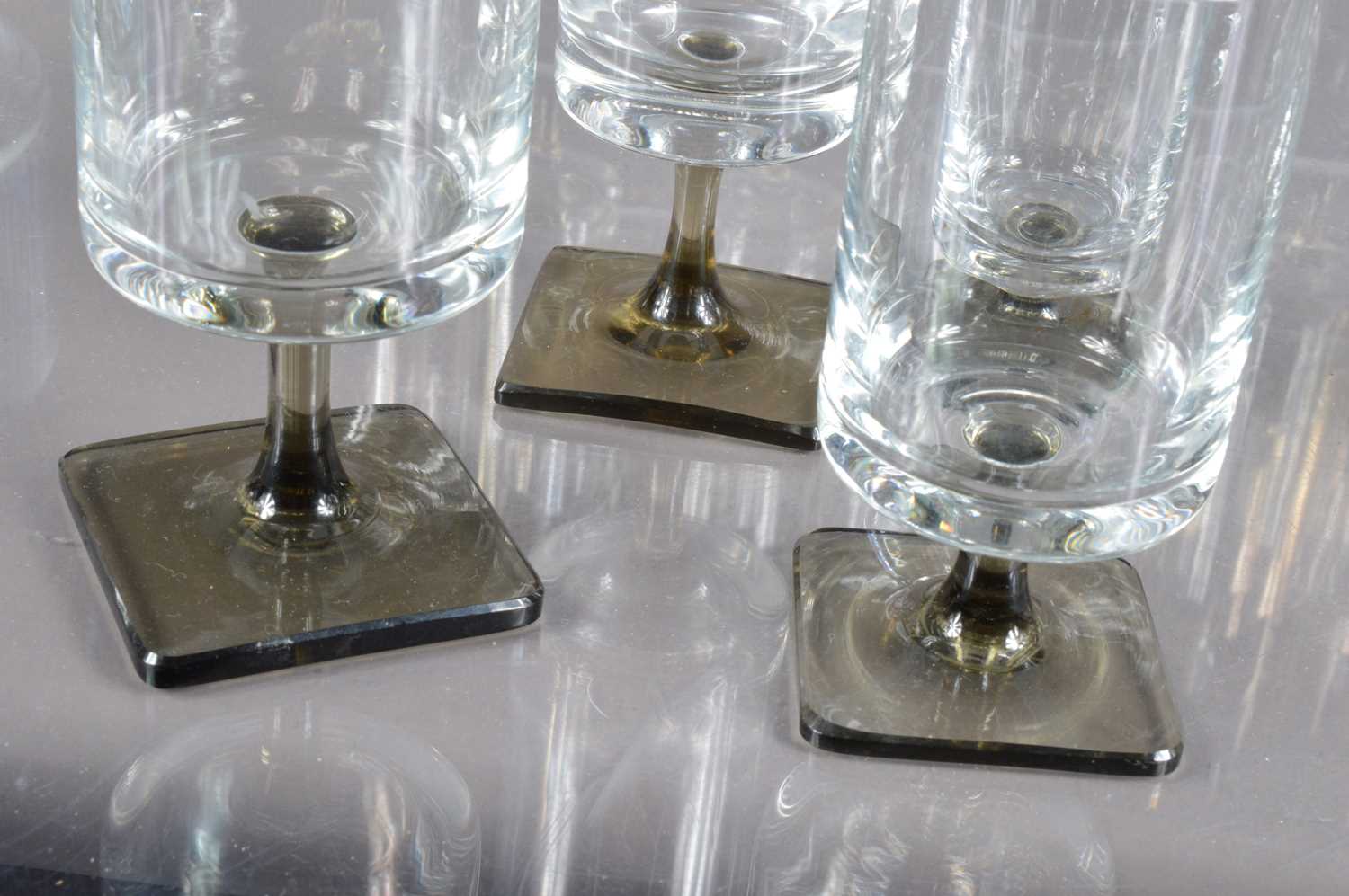 A suite of mid-century modern Rosenthal 'Linear Smoke' stemware glasses, - Image 5 of 7