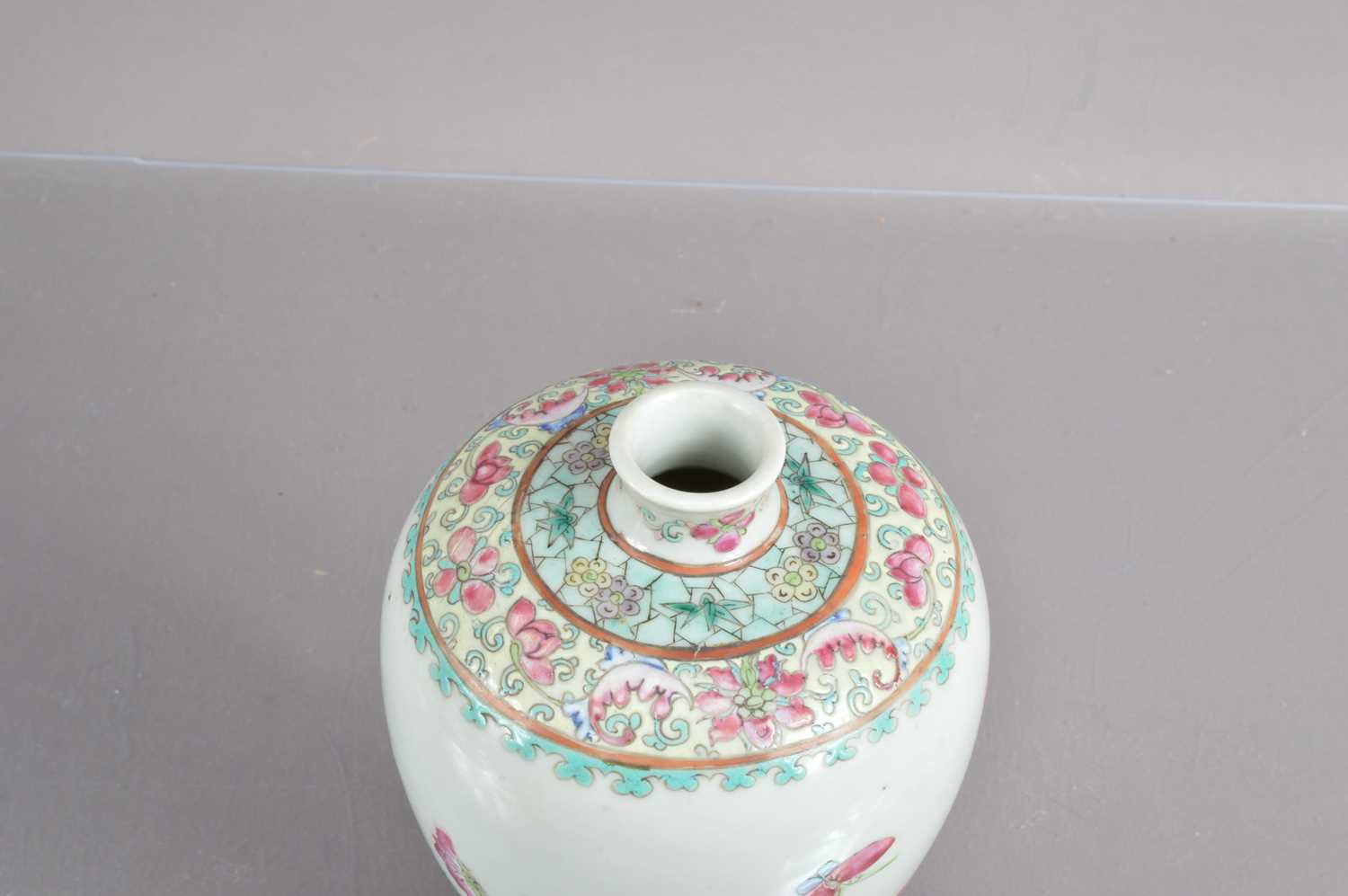 An 18th or 19th Century Chinese Qing dynastly famille rose meiping shape vase, - Image 5 of 12