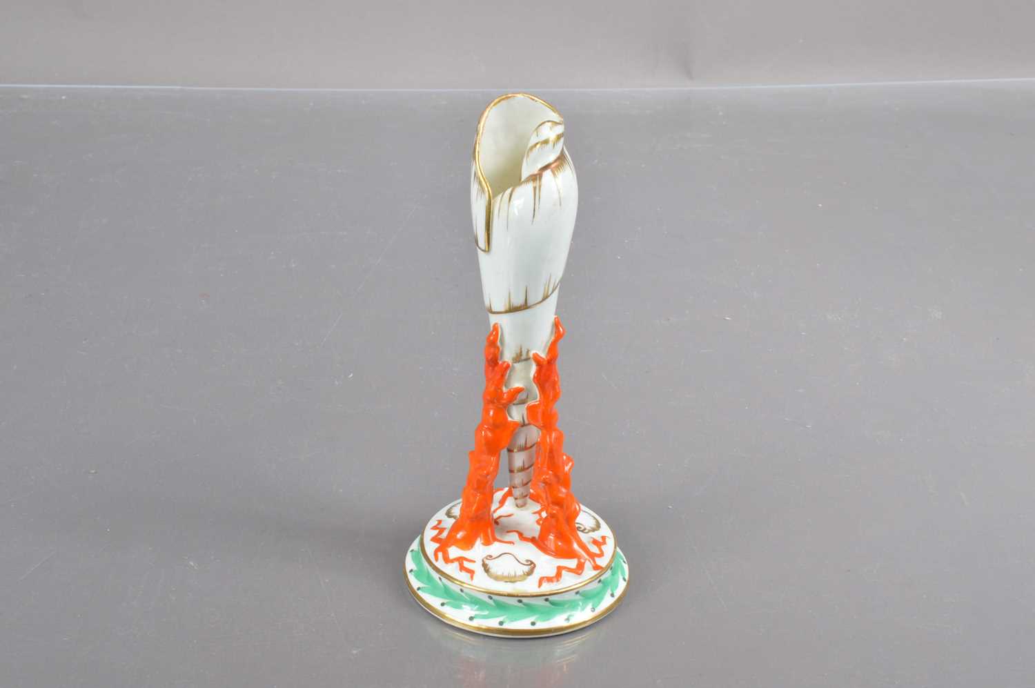 A Victorian porcelain tower shell and coral shaped spill-vase, - Image 2 of 5