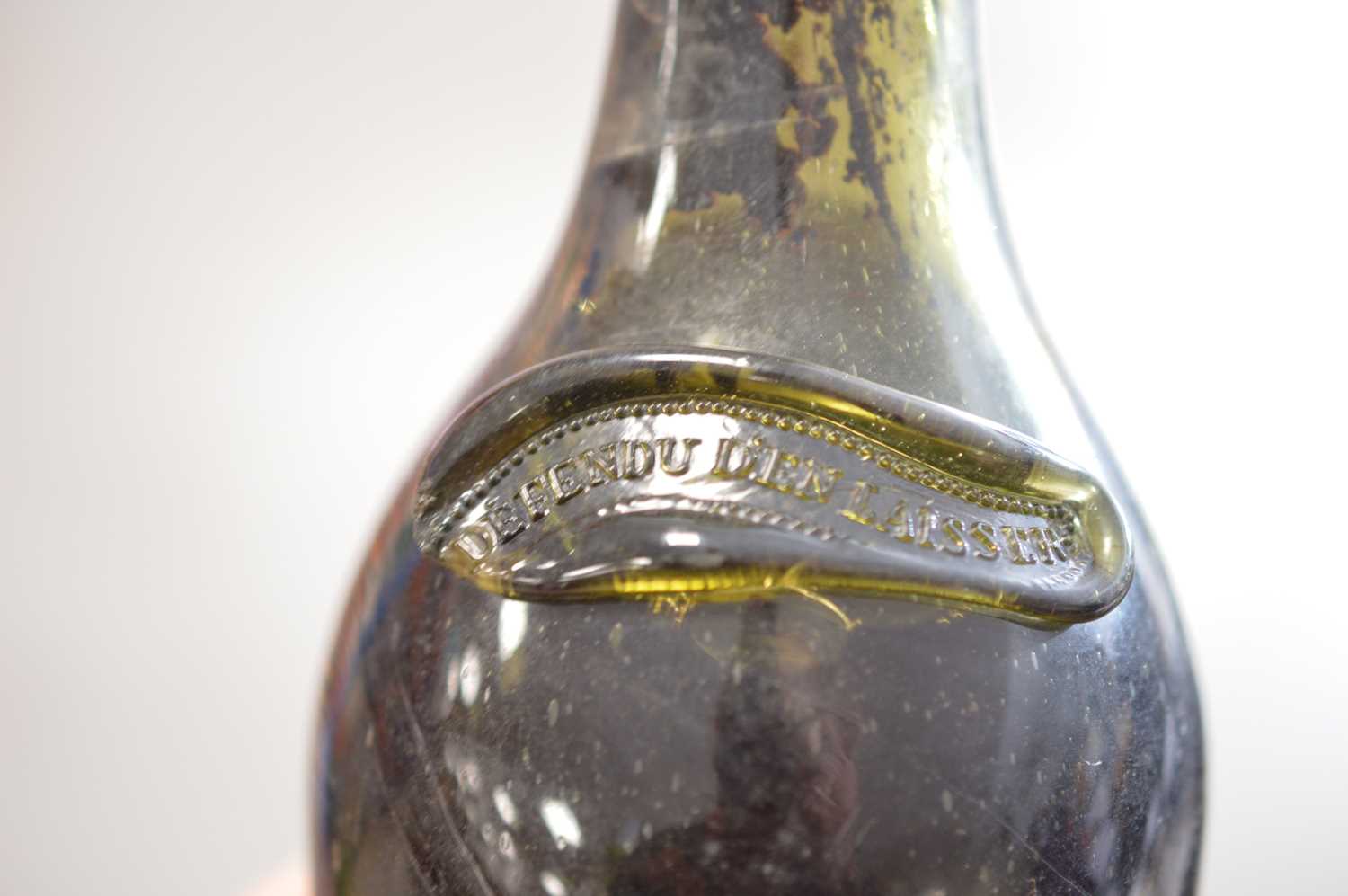 Two extremely rare hand-blown double-sealed French 'cylinder' wine bottles corked with contents c.18 - Image 3 of 5