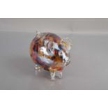 A Murano glass style pig-shaped money box,