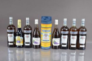 Six bottles of Ricard and three bottles of Sirop de Violette,