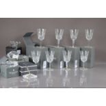 A set of eight modern Waterford 'Lismore' pattern cut crystal goblets,
