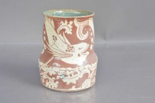 An Arts Crafts style pottery vase in the manner of William de Morgan,