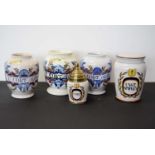 A group for five reproduction Pharmacist's Jars,