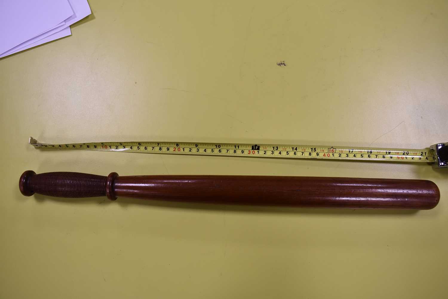 Three long Wooden Police Truncheons, - Image 2 of 4