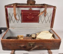 A leather Travel Trunk,